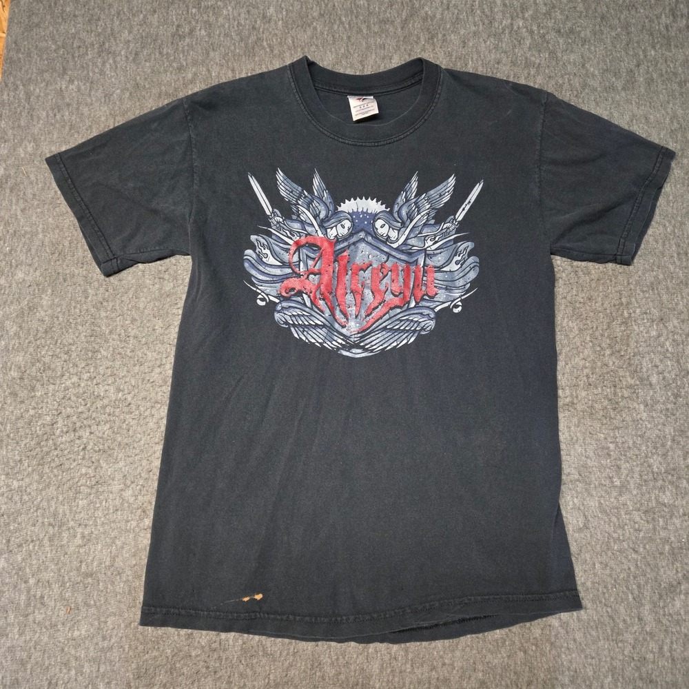 Vintage Atreyu 2000s Band T Shirt Mens M Black Faded Emo Metalcore Jerzees Y2K